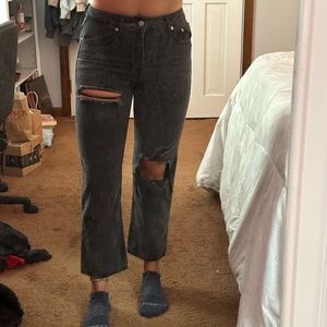 Adika Black distressed Mom jeans Sz Medium